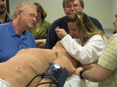 training exercise on human patient simulator